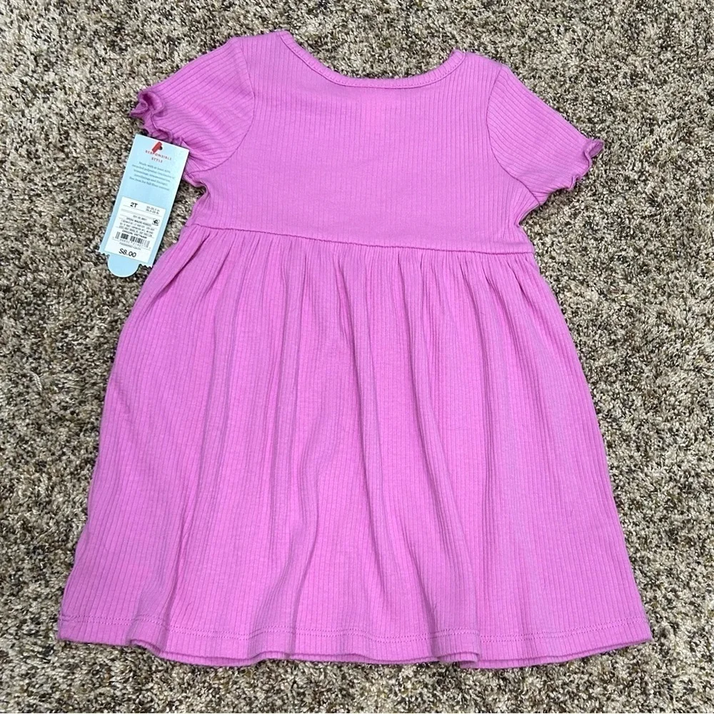 Cat & Jack Bundle Pink Baby Doll Dress & Baby Blue Dress Both New!